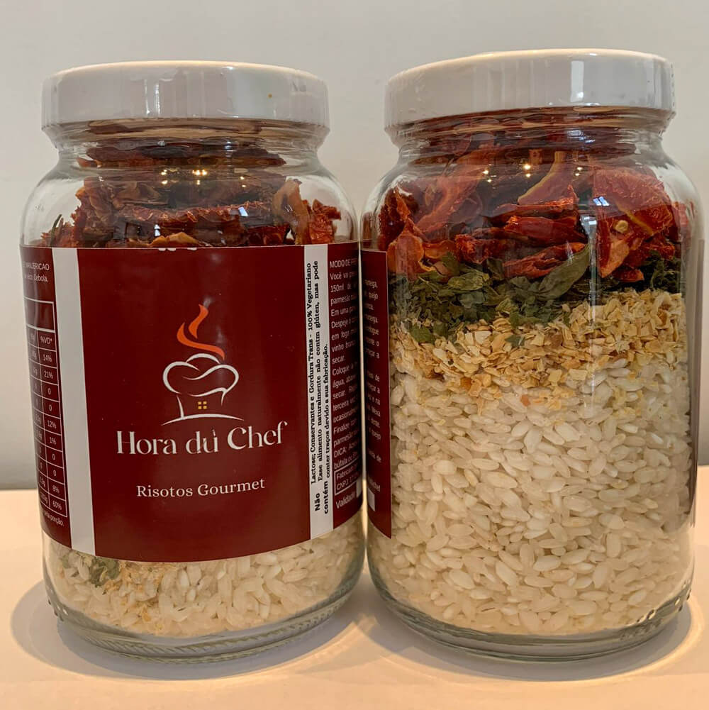 CAPRESE - Tomate seco e Manjericão - Risoto Gourmet Artesanal Hora Du Chef