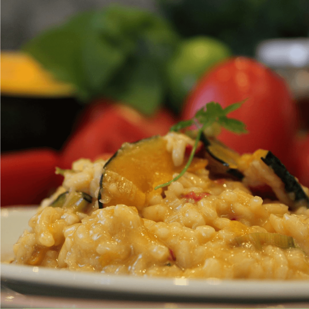 Risoto Cabotiá com tomate seco e alho poró